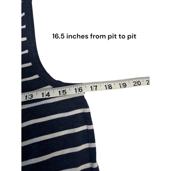 Athleisure Cabi Navy & White Striped Racerback tank top - Picture 6 of 7